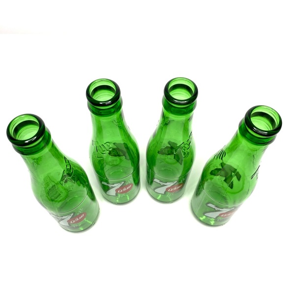 7up Soda Retro 250ml Art Middle East Arabic Script Empty Glass Bottles Set Of 4 - Picture 2 of 5